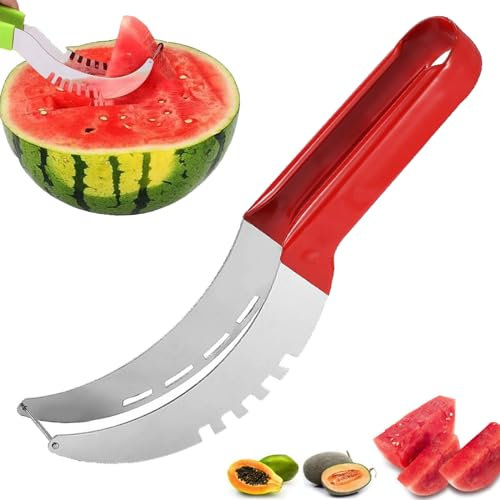 taglia meloni,Affetta Anguria,watermelon Slicer Cutter,coltello Per Anguria, affettatrice Per Anguria,aglia Melone Affetta Anguria,coltello multifunzionale per affettare frutta in acciaio inossidabile