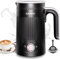 Milk Frother Electric 4 in 1 - Automatic Milk Frothers 350ml Large Capacity Milk Steamer Silent Operation Milk Heater and Warmer Hot & Cold Milk Foamer for Latte Coffee Hot Chocolate Cappuccino Black