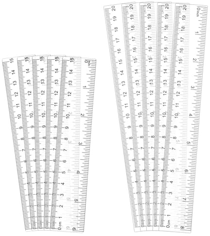 Larrel 10 Stück Kunststoff Lineal, 15cm, 20cm Transparente Lineale Kleine Kunststofflineal Messwerkzeug Präzision Lineal Set Bruchsicheres Durchsichtiges Lineal für Schule, Büro, Zuhause Messwerkzeug