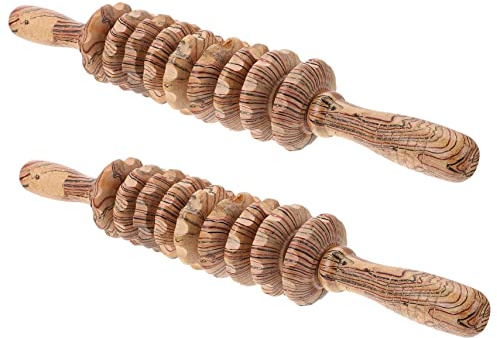 VALICLUD 2stücke Holz Massage Roller für Bauch und Beine Entspannungsrolle für Ganzkörper-massage für Yoga und Fitness