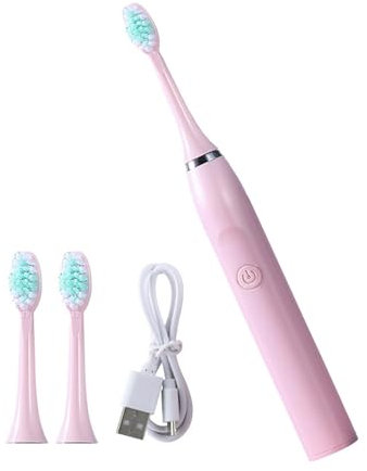 Spazzolino elettrico ad ultrasuoni per adulti Spazzolino da denti da viaggio alimentato con 3 testine Spazzolino elettrico