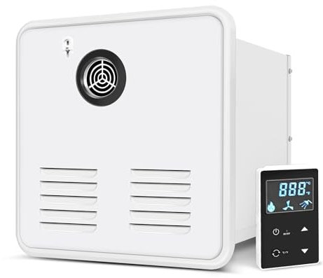 RV Tankless Water Heater,DC 12V Instant Shower, 2.8 GPM Gas Hot Water Heater, High Altitude Performance, for Camping, Trips, RV, Pet Washing