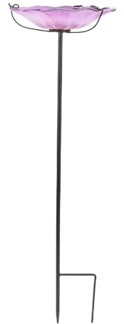 HUSHUI Baignoire d'oiseaux de la Fontaine Solaire avec Pieu, Bain d'oiseaux en Fonte Lourds pour Balcon de Terrasse du Jardin, Attire Les Oiseaux, Maintient l'eau