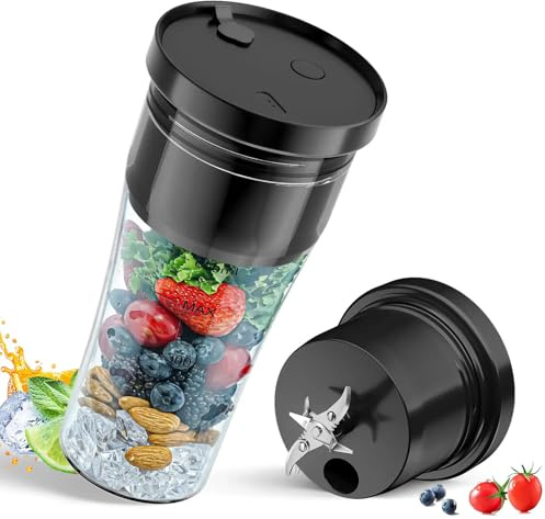Oreilet Tasse Mélangeur Portable, 20oz 600 Ml USB Ducteur Personnel Rechargeable pour Shakes et Smoothies, avec Pinceau Nettoyage, Paille, Mélangeur Shaker Protéique pour Cuisine