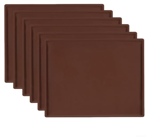 Lot de 6 feuilles de déshydratation en silicone pour Cosori avec bords surélevés, revêtement anti-adhésif résistant à la chaleur pour four et déshydrateur, nettoyage facile (marron)
