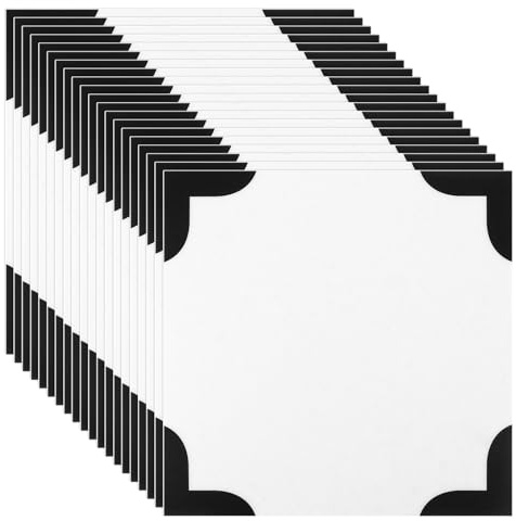 CYEER 20 PCS White and Black Flooring Tiles Self Adhesive, 30x30cm Vinyl Self Adhesive Floor Tile, Sticky Floor Tiles Vinyl Floor Tile Stick on Floor Tiles for Bathroom Kitchen Living Room Bedroom