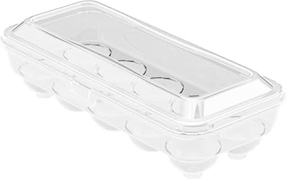 Organizer per uova - Vassoio per uova portatile con coperchio, contenitore ṕer úova impilabile con fibbia di sicurezza, contenitore p̀er ùova di gallina, contenitori p̃er ûova impilabili da 10 grig