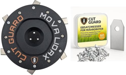 Messerscheibe kompatibel mit MOVA LiDAX Ultra 800, 1200, 1600 - mit Schutz inkl. 6 Klingen – Mähroboter Mähteller & Messerteller, blockiert Nicht durch Gras (Messerscheibe + 60er Klingen Set)