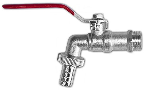 Wasserhahn Zapfhahn Kugelauslaufhahn Auslaufventil Messing vernickelt 2 Maßen (3/4-3/4)