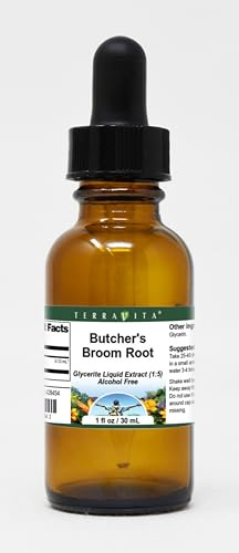 Butcher's Broom Root - Glycerite Liquid Extract (1:5) - No Flavor (1 fl oz, ZIN: 428454) - 2 Pack