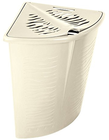 BranQ Hörntvättkorg, zebra zebra-look, tvättlåda, tvättbehållare 45 l (beige)