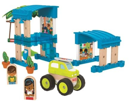 Fisher-Price Wonder Makers Bungalow en la playa, juguetes construcción niños +3 años (Mattel GFJ13)