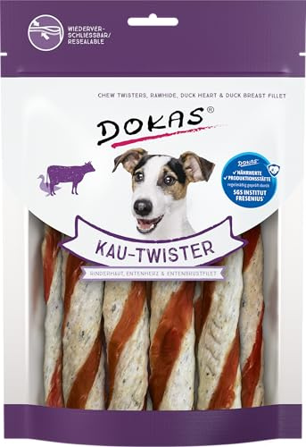 DOKAS Getreidefreier Premium Kausnack für Hunde – Ideal als Belohnung, 200 g (9er Pack)