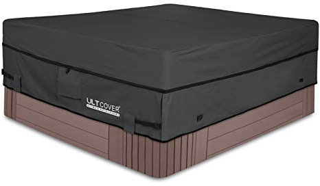 ULTCOVER Waterproof 600D Polyester Square Hot Tub Cover Outdoor SPA Covers 80 x 80 inch, Black