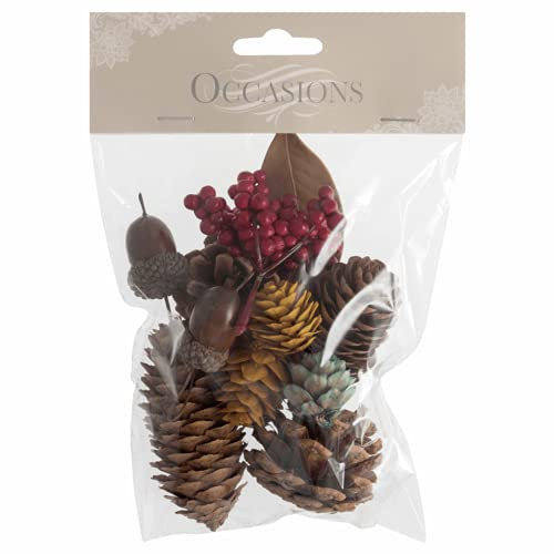 45g Natural Dried Mix Bag - Acorns, Pine Cones, Leaves and Berries - Christmas