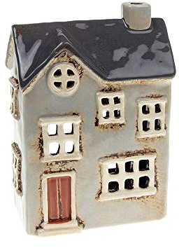 Village Pottery Joe Davies JD310762 Teelichthalter, Landhausstil, Hellgrau