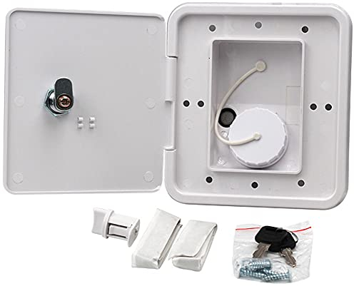 RV Wassereinlass, Asudaro Wohnmobil Wassertankdeckel RV Quadratischer Wassereinlass City Water Fill Teller Rückschlagventil mit Schloss für Lukenanhänger Camper Wohnmobile Yacht Anhänger,Stil 1