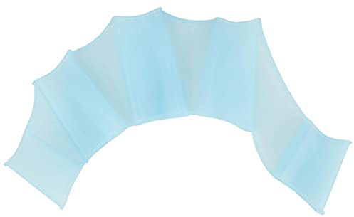 VGEBY Paar Handschuhe mit Schwimmhäuten Blaue Silikagel Schwimmflossen Hand 1 Paar Handschuhe mit Schwimmhäuten Fingerschwimmen Tauchflossen Schwimmflossen Handpaddel(L)