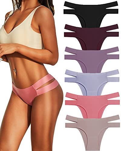 FINETOO Culottes sans Couture Femmes Hipster Culottes Invisibles sous-Vêtements Sexy Confortables Slip Culotte Multiple Pack Lot de 6 S-XL