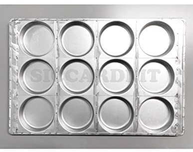 Siccardi Teglia per pizzette/focacce in lamiera alluminata Cm 60 x 40-12 impronte Ø 12 Cm