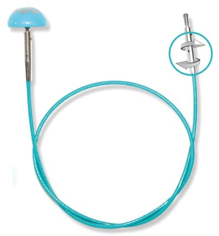 NEU Knit Pro Mindful Swivel Seile für austauschbare Rundstricknadeln, 360 ° Drehmechanismus, (100 cm (Seillänge 76 cm))