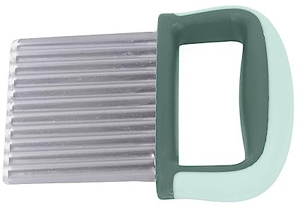Outil de Coupe froissé ondulé, Coupe-légumes Froissés en Acier Inoxydable Housse de Protection Durable pour la Cuisine (vert)