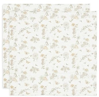 Jollein 535-851-67056 Mulltücher/Swaddle 2er Set Dreamy Mouse weiß (70x70cm)