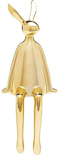 Kare Design Deko Figur Sitting Rabbit, Gold, Hase, Keramik, Handgearbeitet, Unikat, 35x15x15cm (H/B/T)