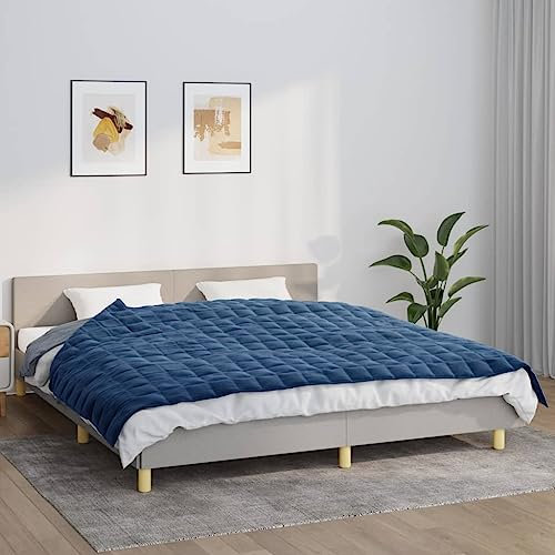 CIADAZ Gewichtsdecke Blau 155x220 cm 7 kg Stoff, Bettdecke, Sommerdecke, Blanket, Steppdecke, Schwere Decke Zum Schlafen, Bettzeug