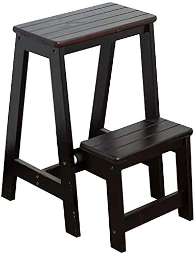 Household Goods 2 Stufen klappbare Trittleiter, Holzleiter, Home Interior Treppen-Tritthocker, Holz-Küchen-Trittstuhl, maximale Belastung 150 kg
