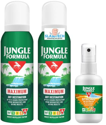 Jungle Formula Travel Pack - 2 x Maximum Spray125ml - 1 x Strong Spray 60ml Sold by Slamtech