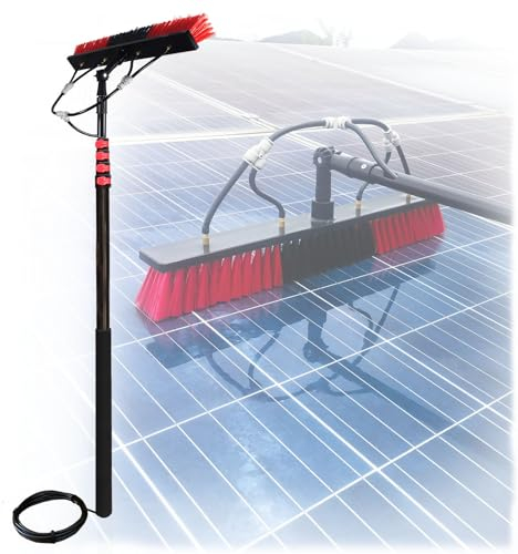 Aste Pulisci Finestre, Spazzolone Professionale Ad Acqua Asta Telescopica per Pulizia Finestre, Pulitore Estensibile Tetto Veranda, Pulizia Pannelli Fotovoltaici e Solari
