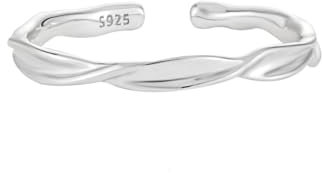 WLLDDDIU Verstellbarer Ringunregelmäßiger Offener Ring Aus 925Er Sterlingsilber, Verstellbar, Statement-Stapelringe, Dünner Silberring, Gedrehtes Seil, Eternity-Band für Modische Mädchenhochzeit
