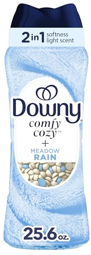 Downy Mischt Wäsche-Duft-Booster-Perlen, Wiesenregenduft, 725 ml, Stoff-Sottener-Perlen und Frische