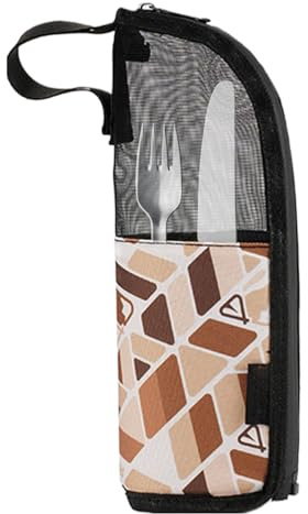 Camping Geschirr Tragetasche | Camping Geschirr Tragetasche | Bestecktasche mit Reißverschluss | Utensilienhalter Tasche für Strohhalm Löffel Gabel Essstäbchen