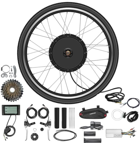 WR-TEAM 48V 27.5 29'' 30A Controller Rear wheel Electric Bikes Conversion Kit Hub Motor, Electric Bicycle Motor,E-bike Cycling Hub with Controller, Bike Bicycle Conversion Tool Kit 7-speed Cassette