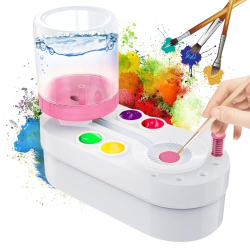 Brush Cleaner Brush RinserArt - Limpiador de pinceles automático con circuito de agua fluida - para acrílico, acuarela, pintura a base de agua