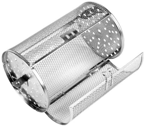 BESPORTBLE Panier Gril Acier Inoxydable pour Barbecue Et Four Cage Rotative Résistante Chaleur pour Rôtir Fruits Secs Noix Légumes Et Panier Frire Polyvalent pour Grillades Extérieures