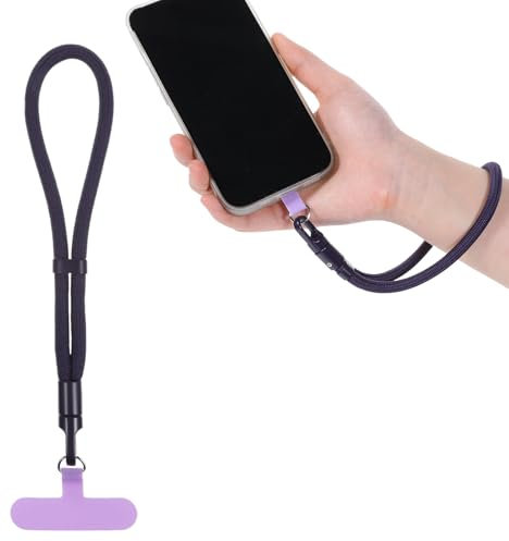 Phone Wrist Strap, Adjustable Phone Lanyard Universal Cell Phones Multifunctional Patch Lanyards Compatible with Most Smartphones for Women Men (Purple)