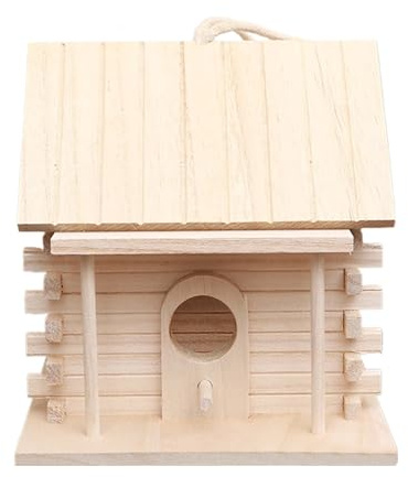 Nichoir à Oiseaux en Bois, Maison décorative à Suspendre – Extérieur de la boîte coulissante pour Jardin Tronc d'arbre
