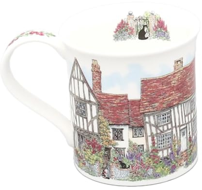 Dunoon Bute Country Cottages Timber Cottage Becher aus feinem Knochenporzellan, 0,3 l