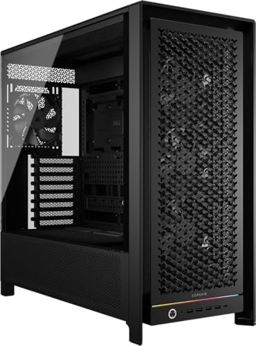 CORSAIR Frame 5000D RS Caja Modular Mid-Tower de Gran Flujo de Aire para PC – 4X Ventiladores RS Preinstalados, Sistema de Montaje de Ventiladores InfiniRail – Negro