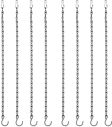 ZHIQIN 8 Pièces Chaine de Panier Suspension 50 cm Chaîne Suspendue de Pot Fleur Chainette Metal avec Crochets Suspension Plante Exterieur pour Jardinières lanternes Billboard Ornements