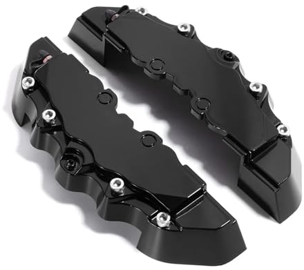 RVIFY Pistone del Freno 2 Pezzi/Lotto Copertura Decorativa per Pinza Freno per Cerchi da 16-20 Pollici in plastica ABS Rosso/Blu/Nero/Giallo(M-Black)