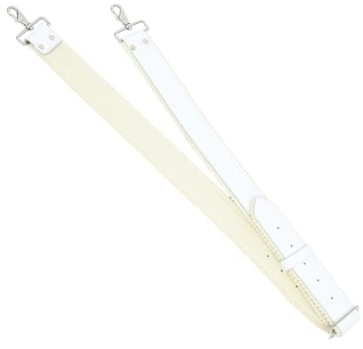 Verstellbarer Snare Drum Gurt, Strapazierfähig, Weiß, für Marschschlagzeug | 1 Stück, Schulterriemen aus Rindsleder und Filz, Ergonomische Form, Leicht zu Reinigen, Formstabil