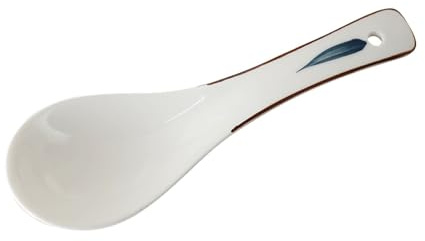 Cucharas de Mesa Cuchara sopera pequeña de cerámica Cuchara de Porcelana Blanca con Mango Decorativo Paquete de 10 Cucharas para Cubiertos(Pequeño)