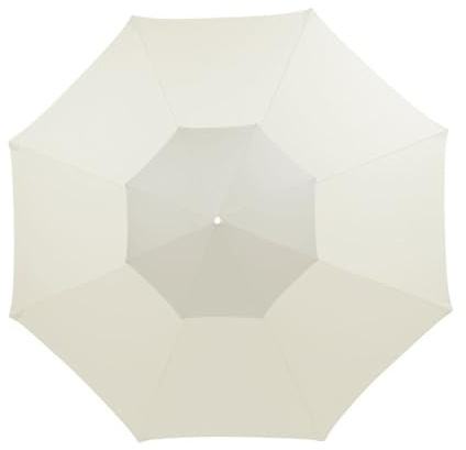 WAFOHSR Strandschirm 300/270 cm 8 Knochen Doppelter Deckel Regenfester Sonnenschirmstoff Ersetzen Sie Die Oberfläche des Gartenschirms Im Innenhof VielfäLtige EinsatzmöGlichkeiten(Off White,300cm)