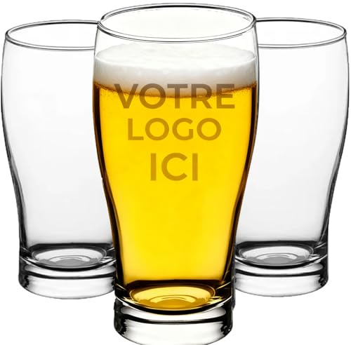Générique Chope à bière personnalisable avec gravure - Cadeau anniversaire homme original, chope en verre gravée avec nom, verre à bière personnalisé pour homme