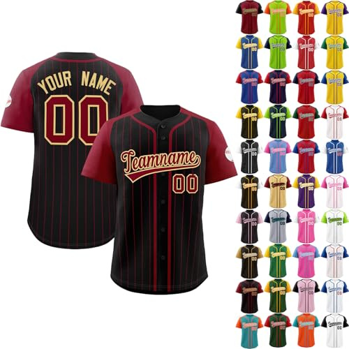 Generisch Benutzerdefinierte Baseball Trikot Herren Personalisierte Baseball Trikots mit Name, Nummer und Logo