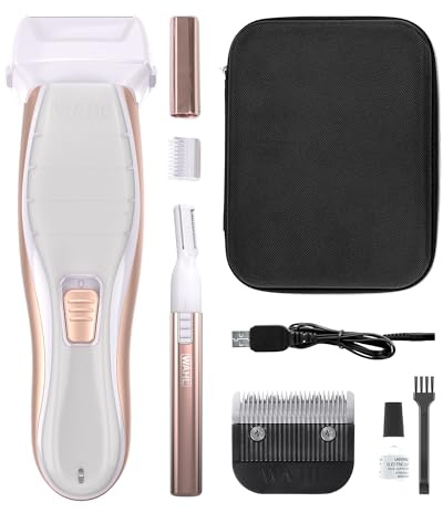 WAHL Shave & Smooth, klippare damer, rakapparat damer, 2-i-1 kroppstrimmer, precisions-ögonbrynstrimmer, laddningsbar kroppstrimmer, komfort & kontroll